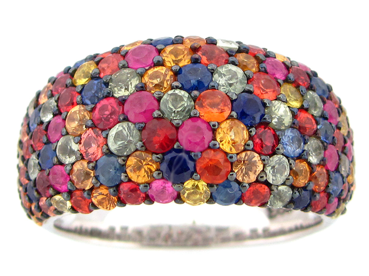 RAINBOW SAPPHIRE RING, SILVER (H/U)