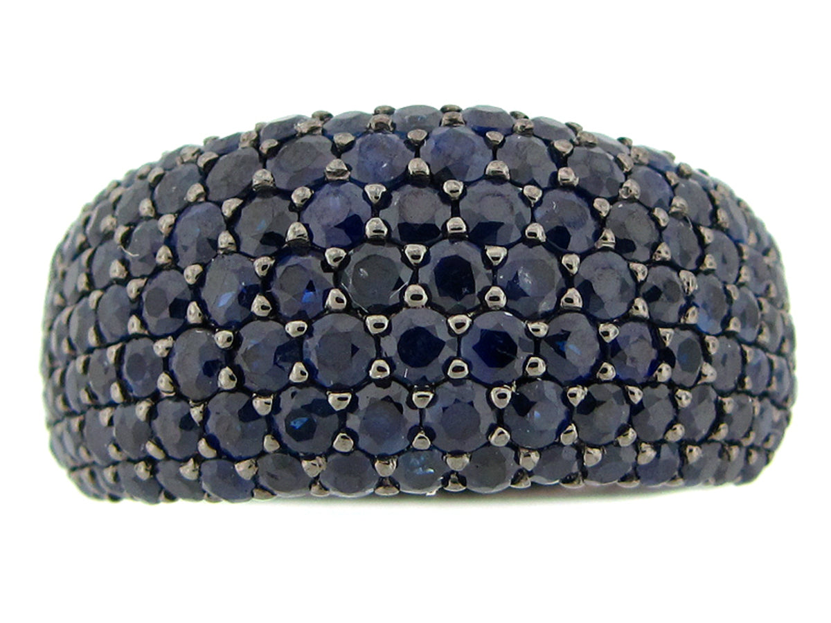 SAPPHIRE RING, BLACK FINISH, SILVER (H)