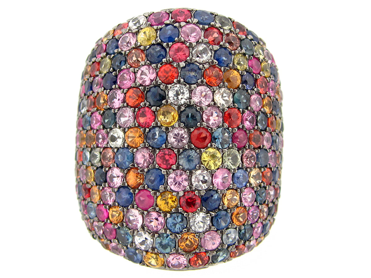 RAINBOW SAPPHIRE RING, SILVER (H/U)