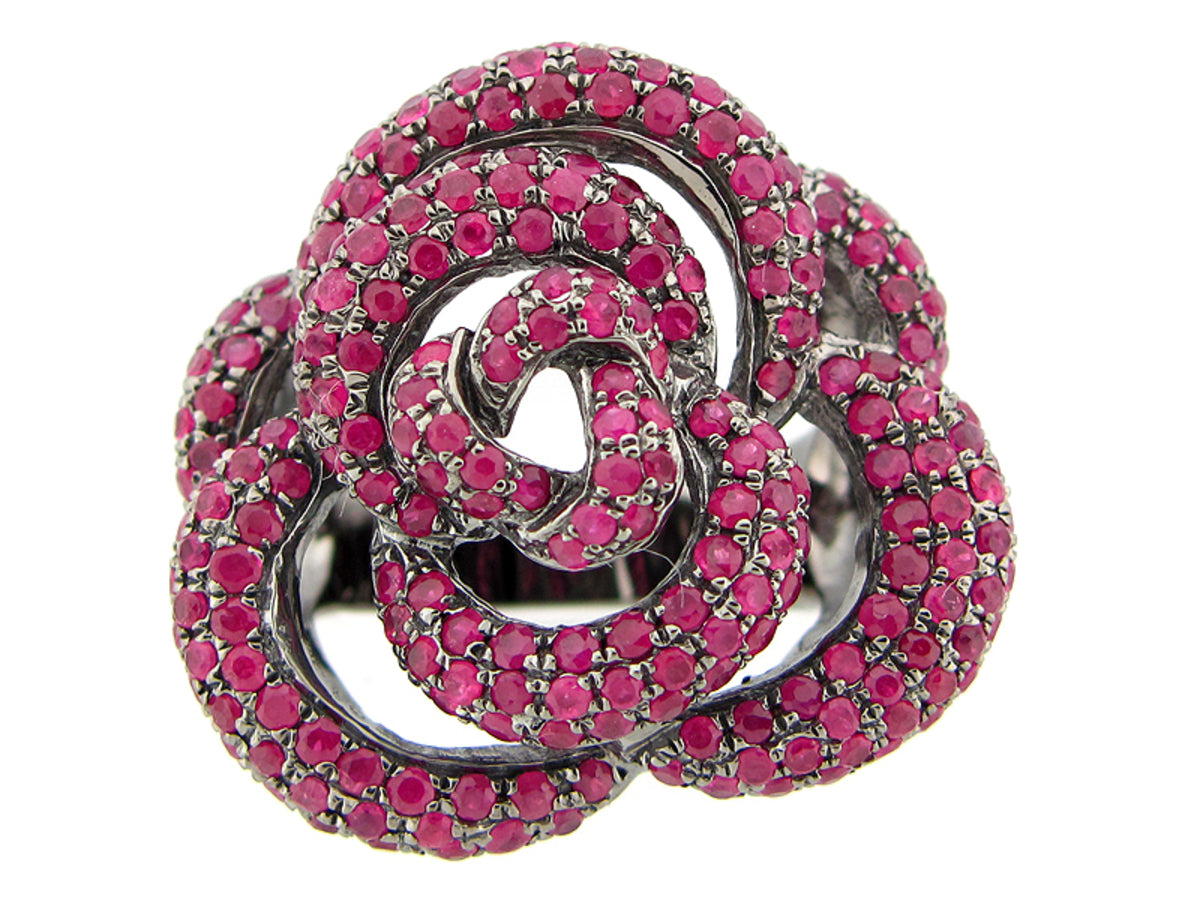 RUBY RING, BLACK FINISH, SILVER (H)