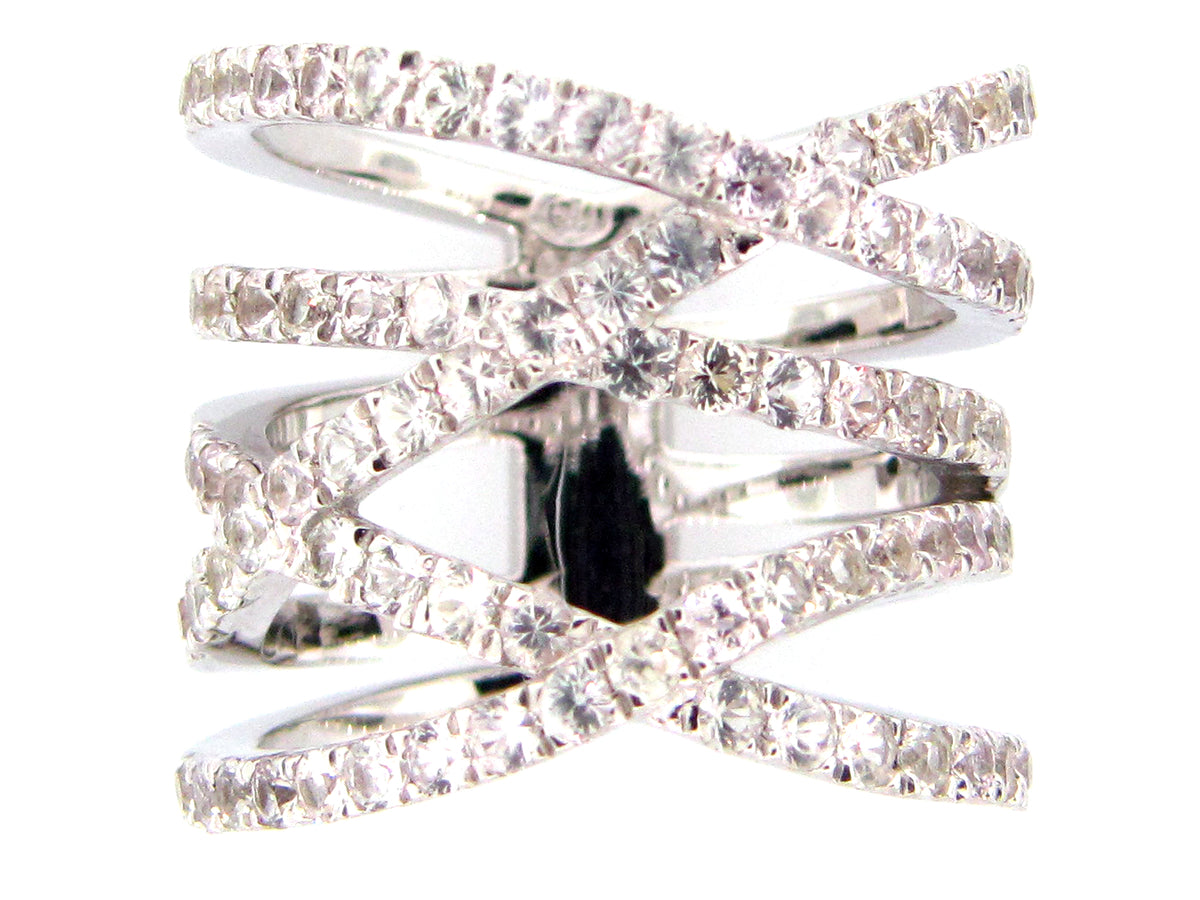 WHITE SAPPHIRE RING, SILVER (H)