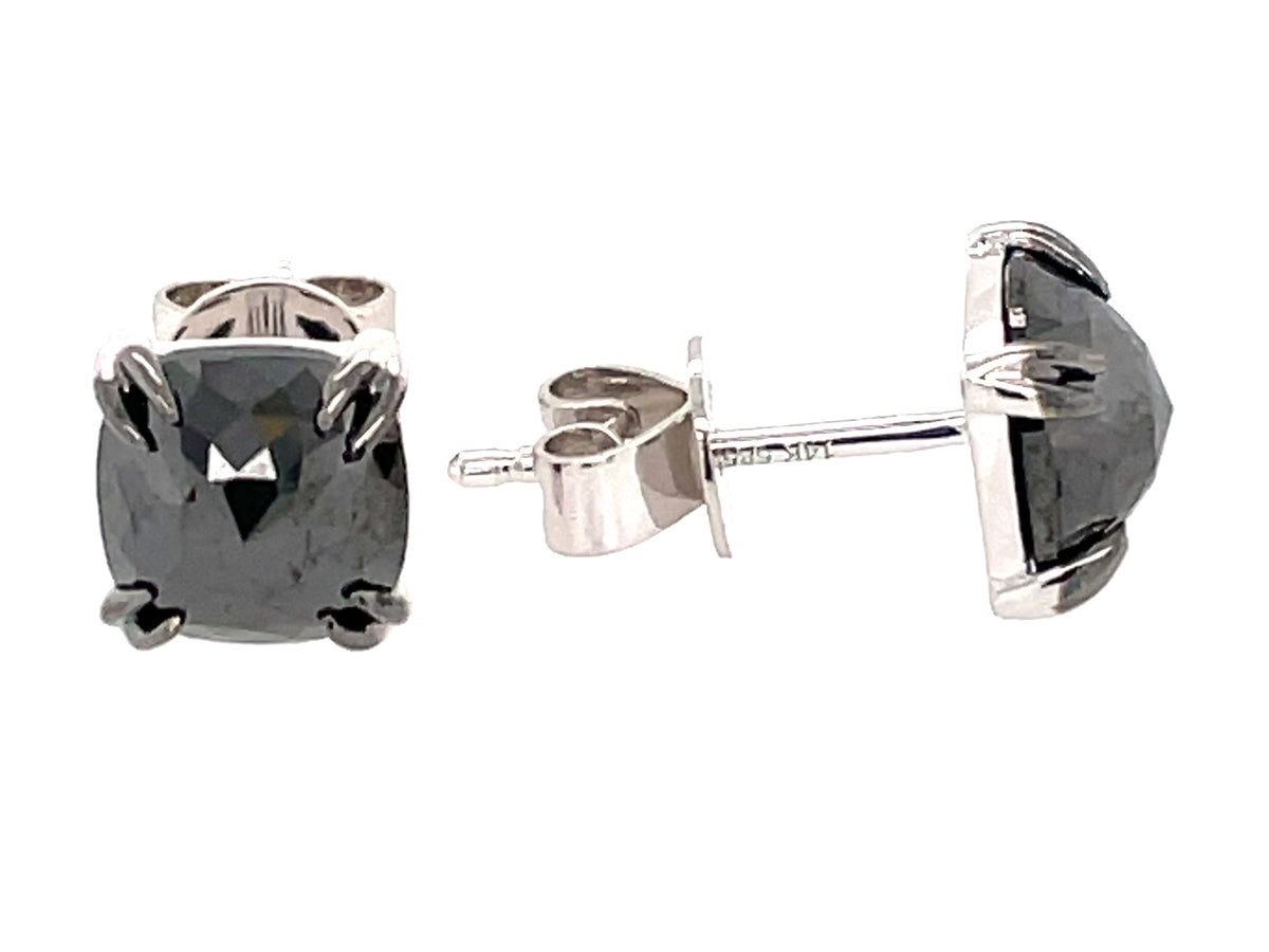 ROSE CUT BLACK DIAMOND EARRING STUD