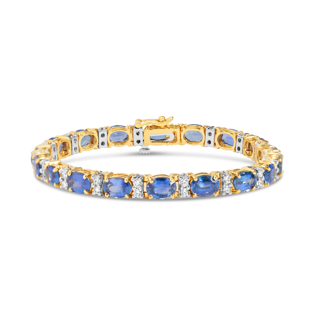 Sapphire & Diamond Oval Tennis Bracelet
