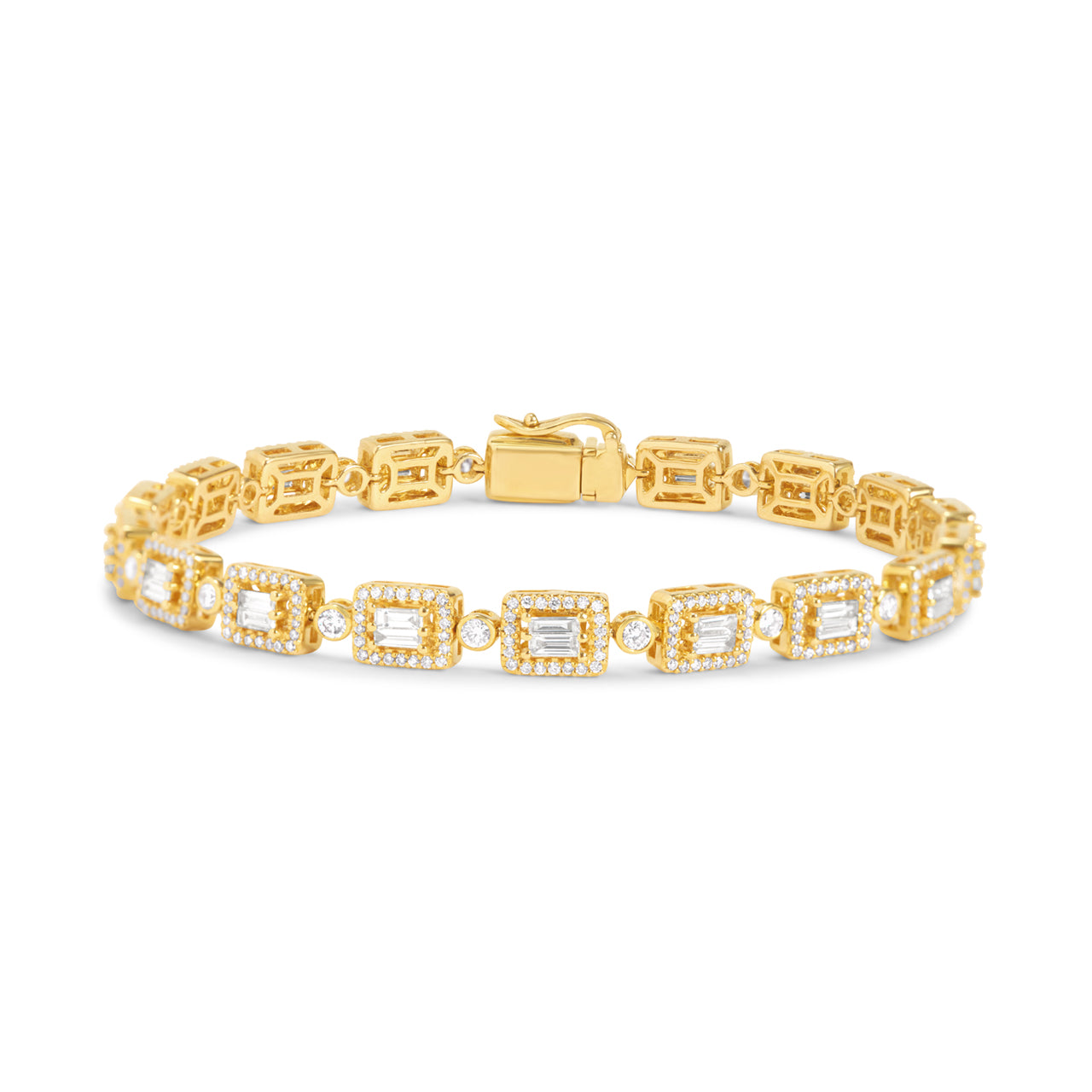 Diamond Baguette & Round Tennis Bracelet