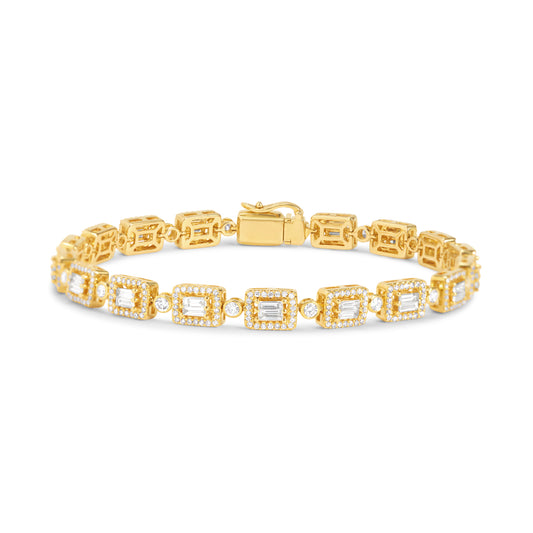 Diamond Baguette & Round Tennis Bracelet