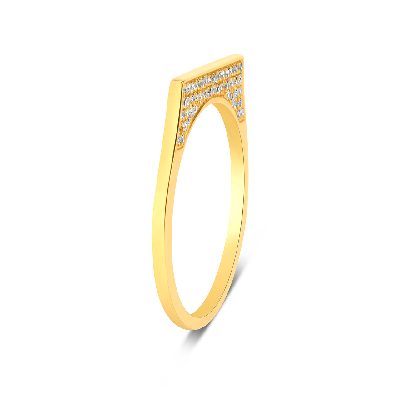 Diamond Pave Flat Square Ring