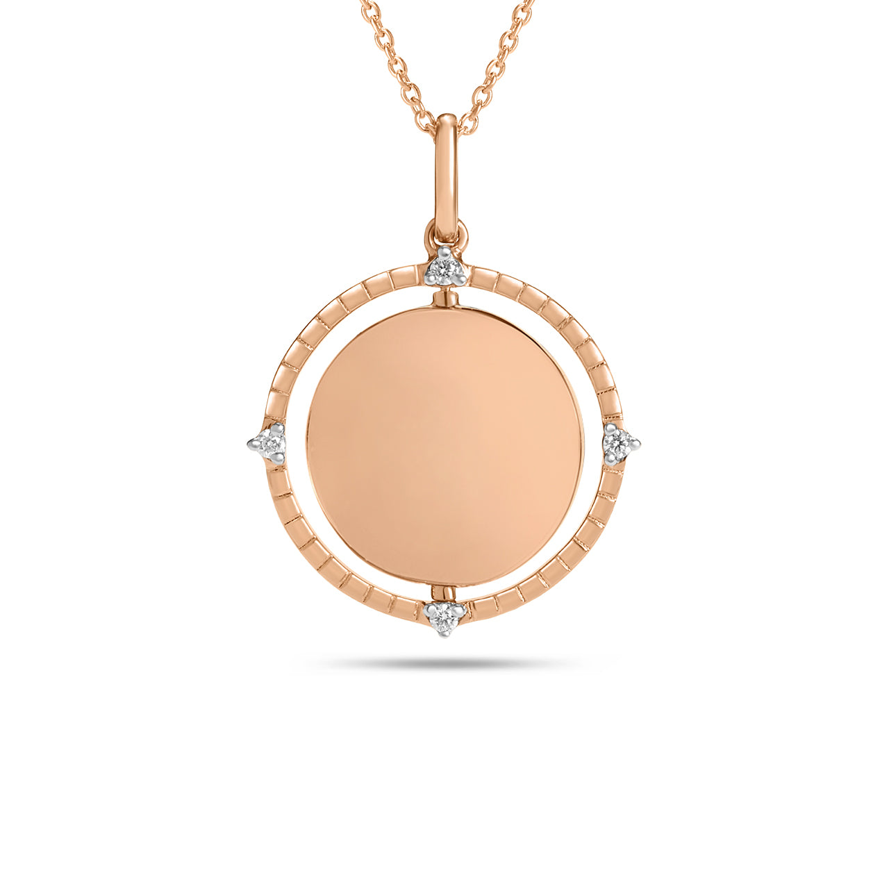 Diamond Flip Medallion Necklace