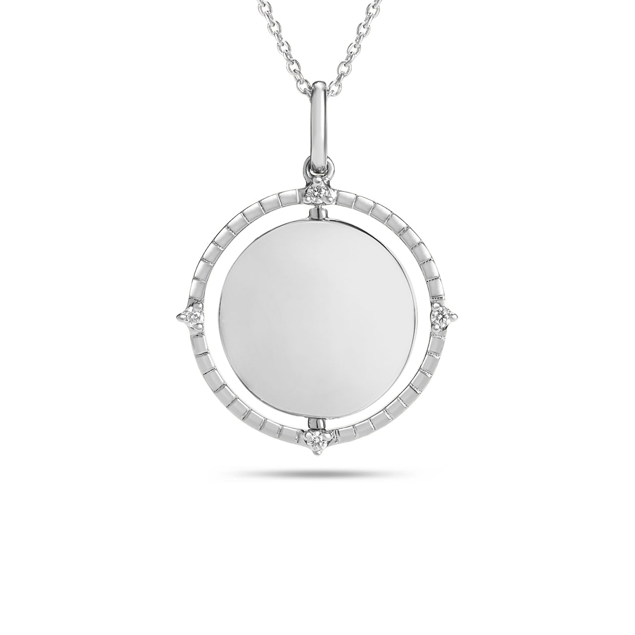 Diamond Flip Medallion Necklace