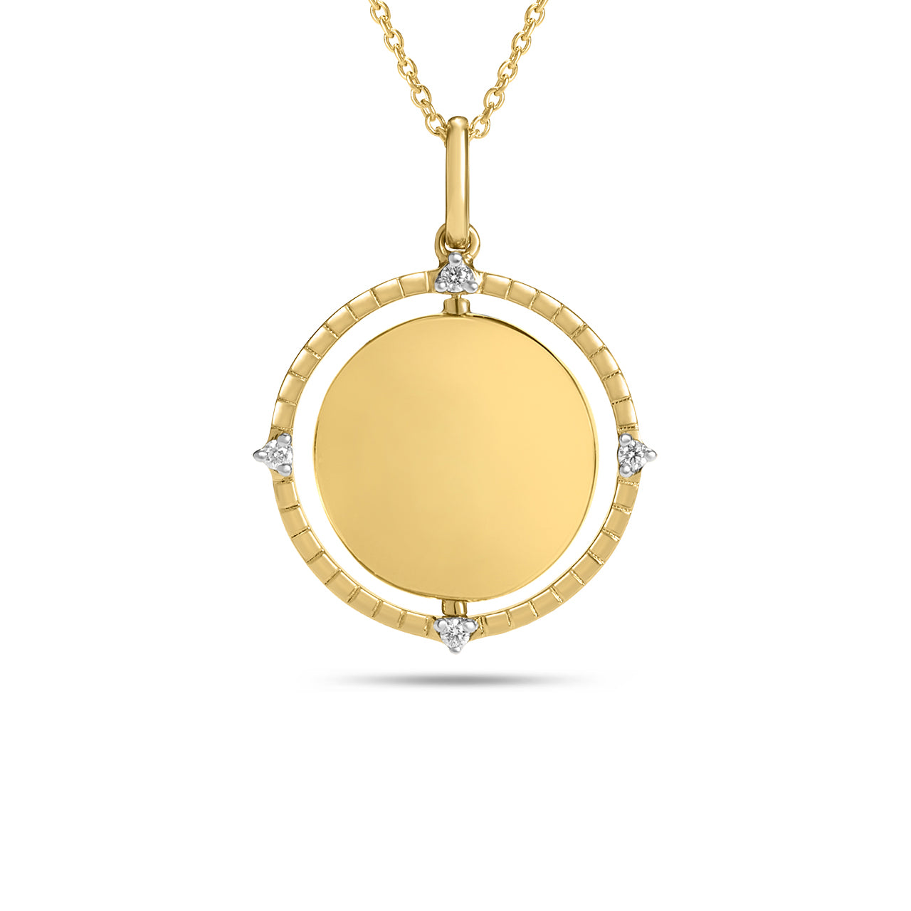 Diamond Flip Medallion Necklace