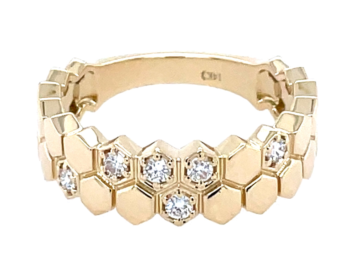 Diamond Honeycomb Ring, 6.2mm