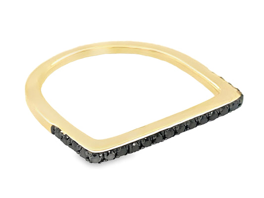 BLACK DIAMOND BAR RING