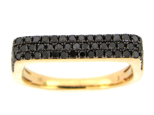 BLACK DIAMOND FLAT BAR RING, 14KY (R)