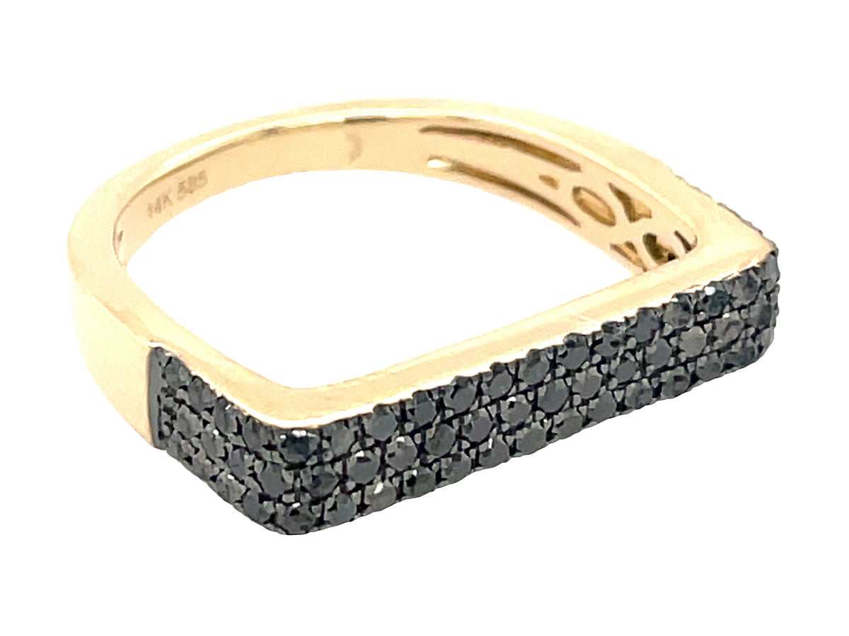 BLACK DIAMOND FLAT BAR RING