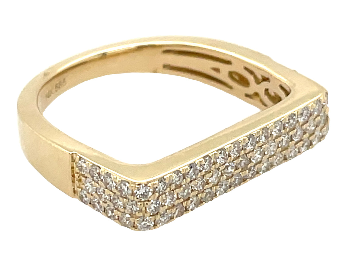 DIAMOND FLAT BAR RING