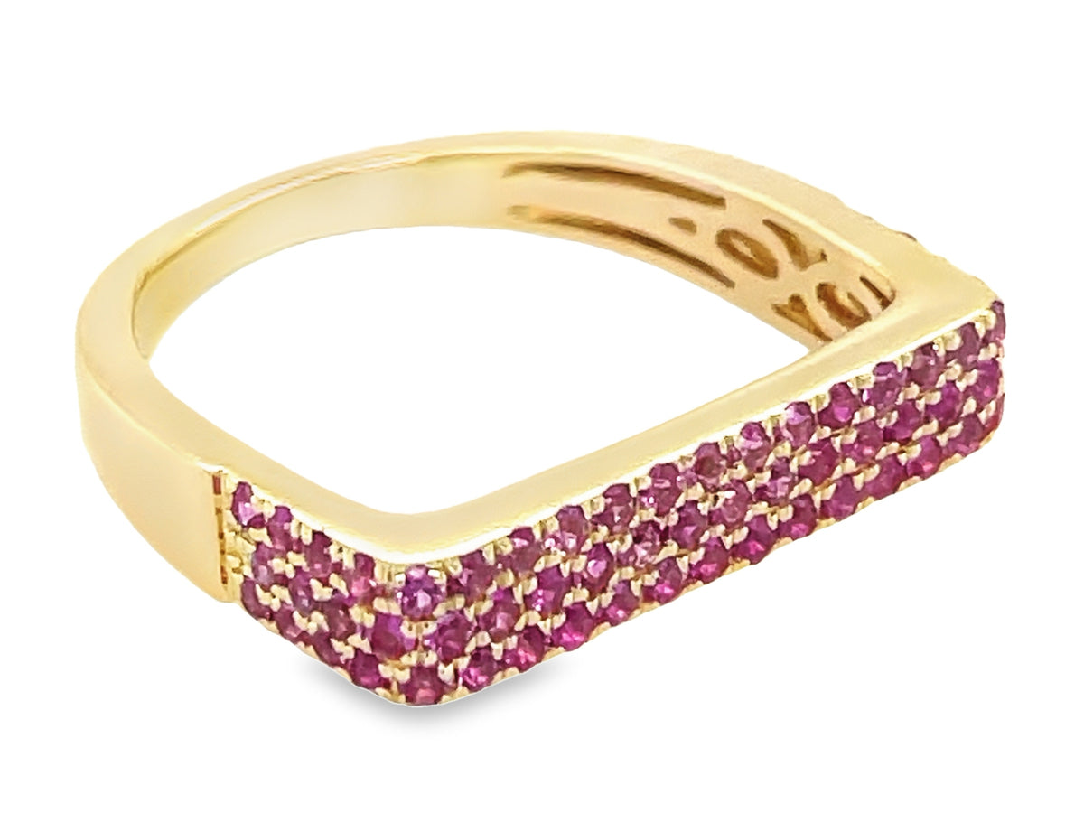 PINK SAPPHIRE FLAT BAR RING, 4.3MM