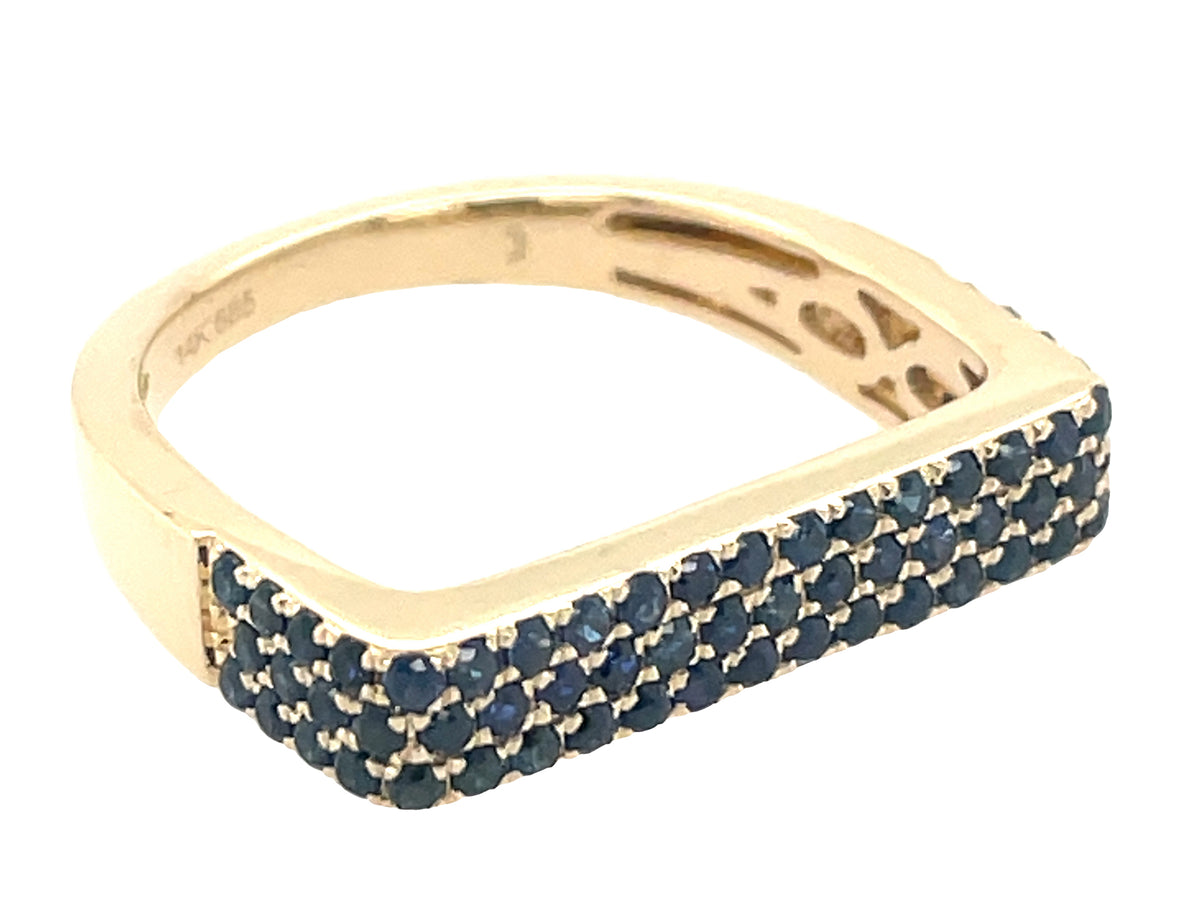 SAPPHIRE FLAT BAR RING
