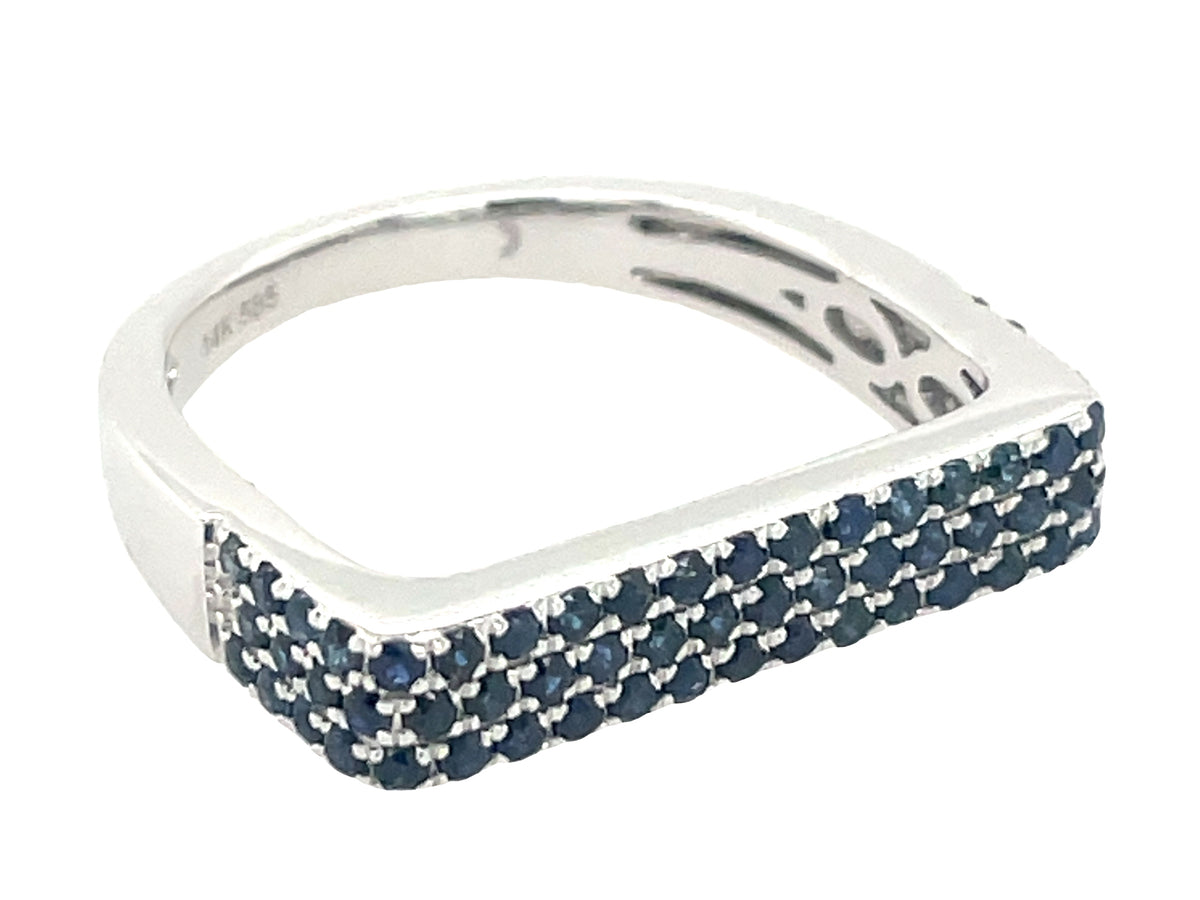 SAPPHIRE FLAT BAR RING
