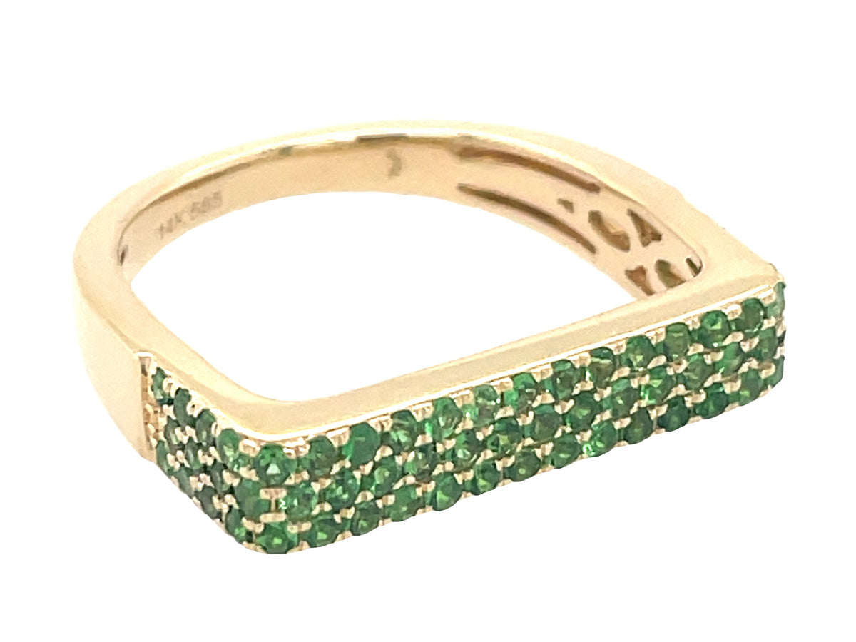 Tsavorite Flat Bar Ring, 4.3mm