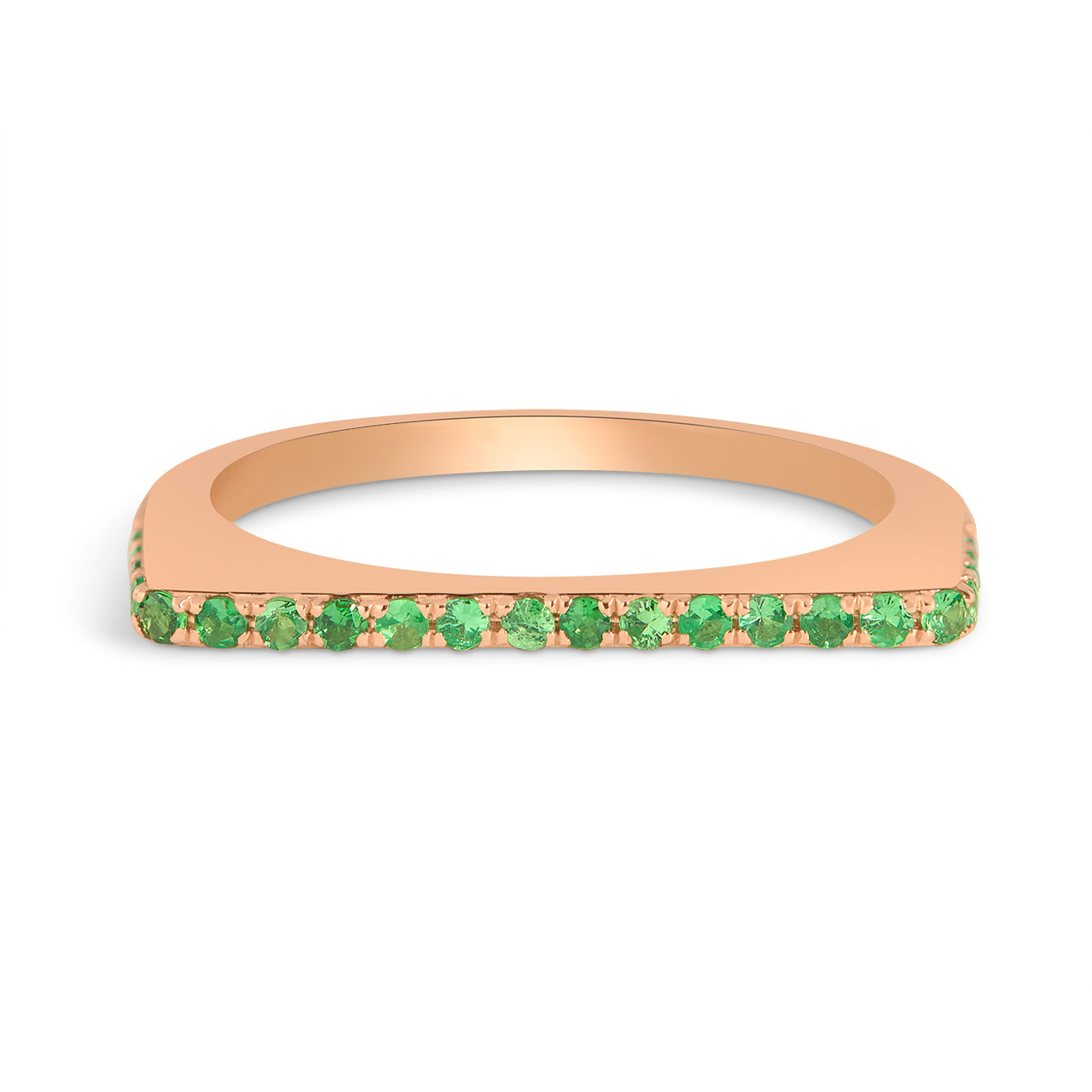 Tsavorite Square Stackable Band