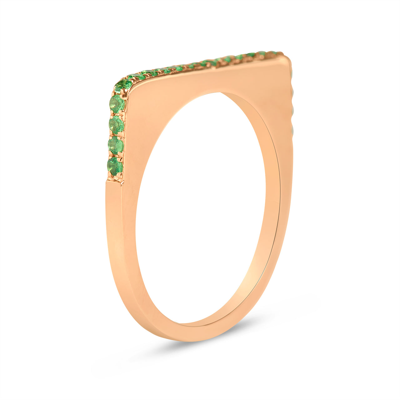 Tsavorite Square Stackable Band