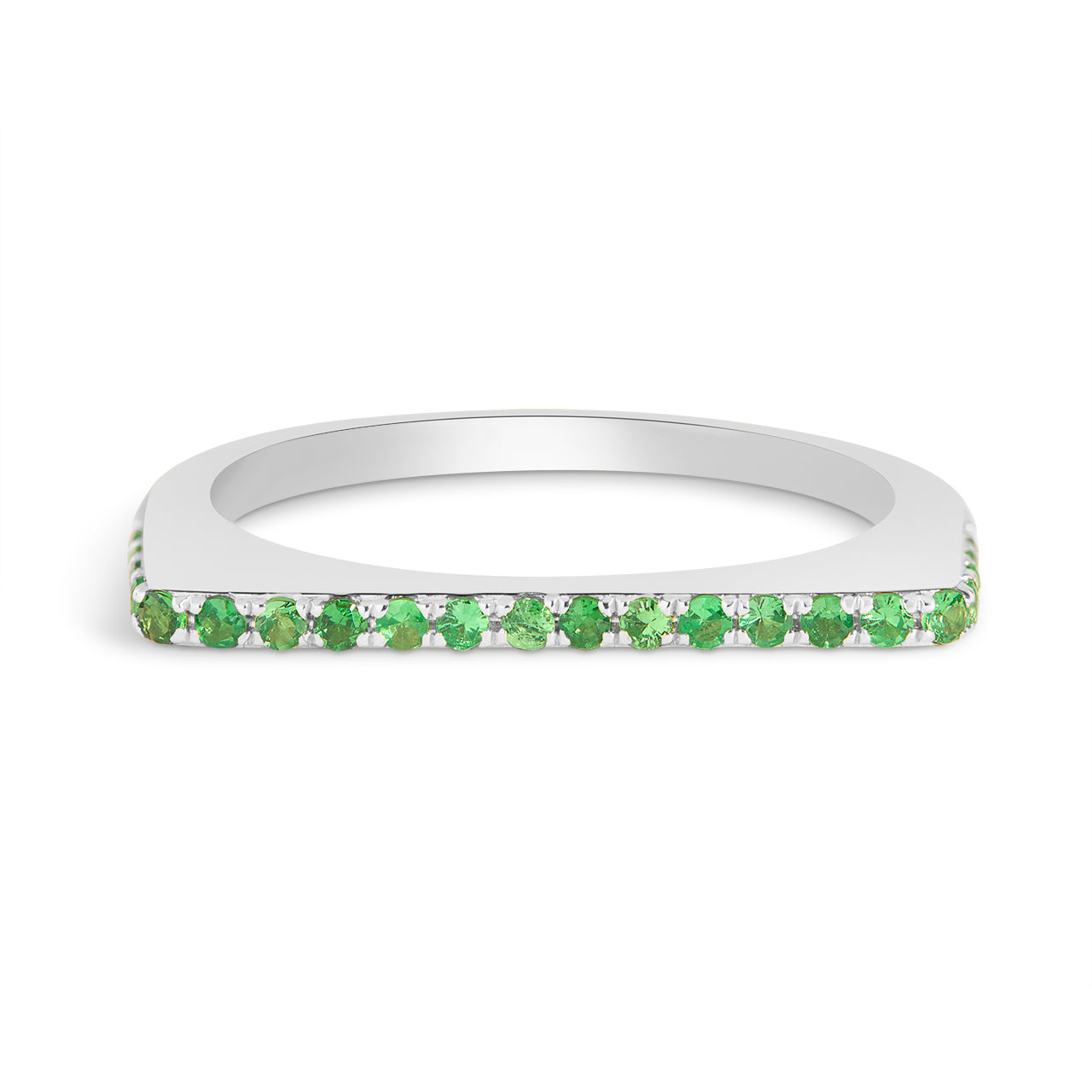 Tsavorite Square Stackable Band