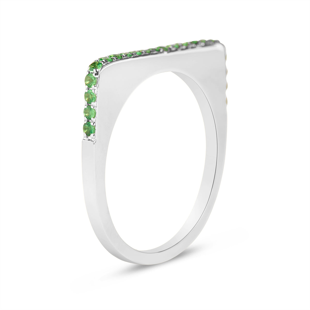 Tsavorite Square Stackable Band