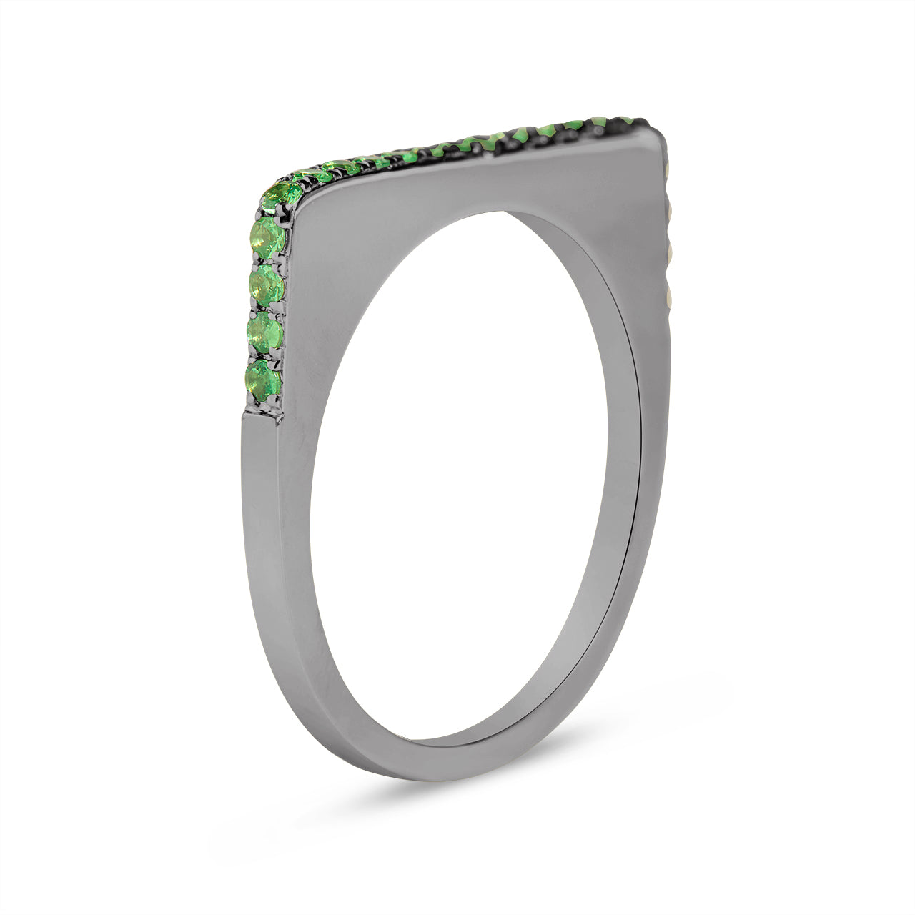 Tsavorite Square Stackable Band