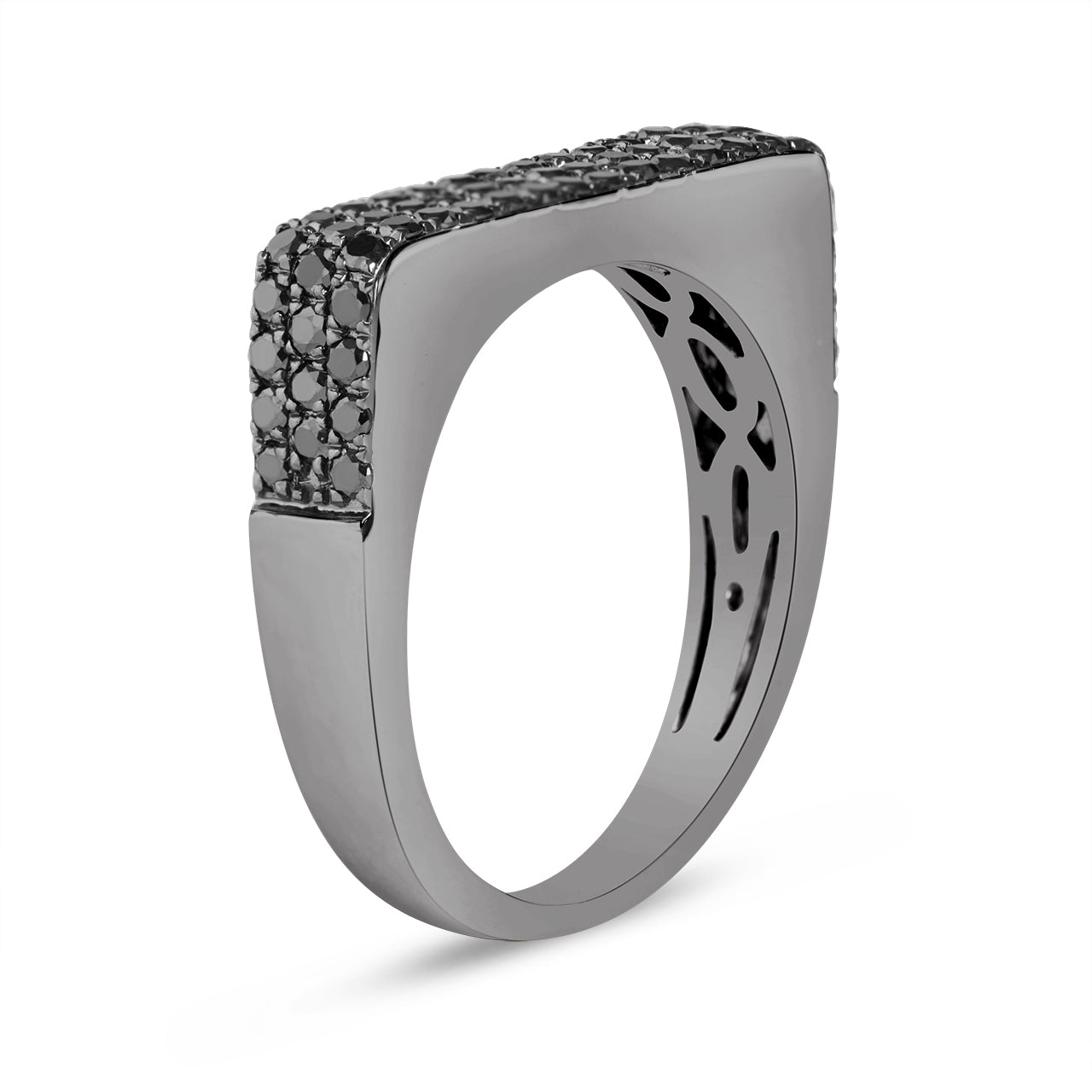 Black Diamond Square Ring