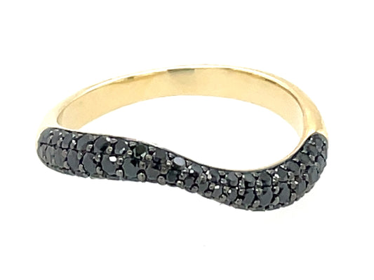 Black Diamond Pave Wavy Ring