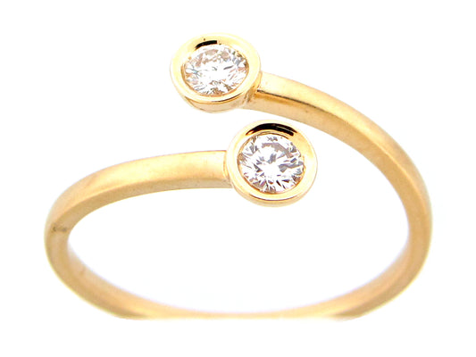 DIAMOND BEZEL OPEN TOP RING, SATIN FINISH, 14KY (N)