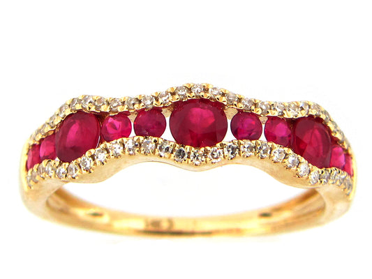 RUBY & DIAMOND RING, 14KY (H)