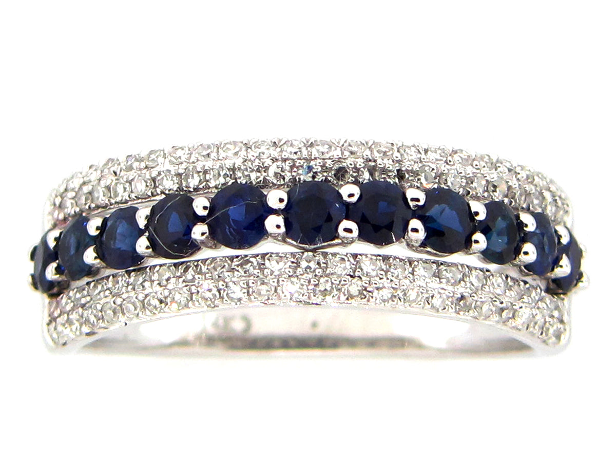 SAPPHIRE & DIAMOND RING, 14KW (H)