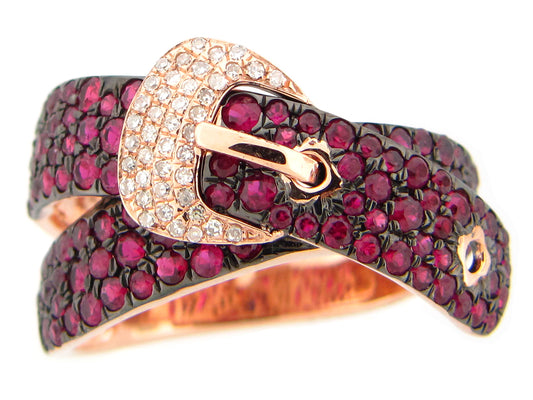 RUBY & DIAMOND RING, 14KR (H)