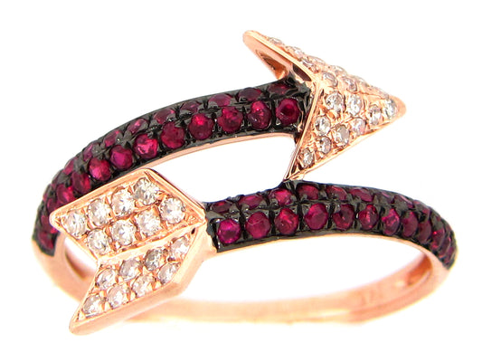 RUBY & DIAMOND RING, 14KR (H)