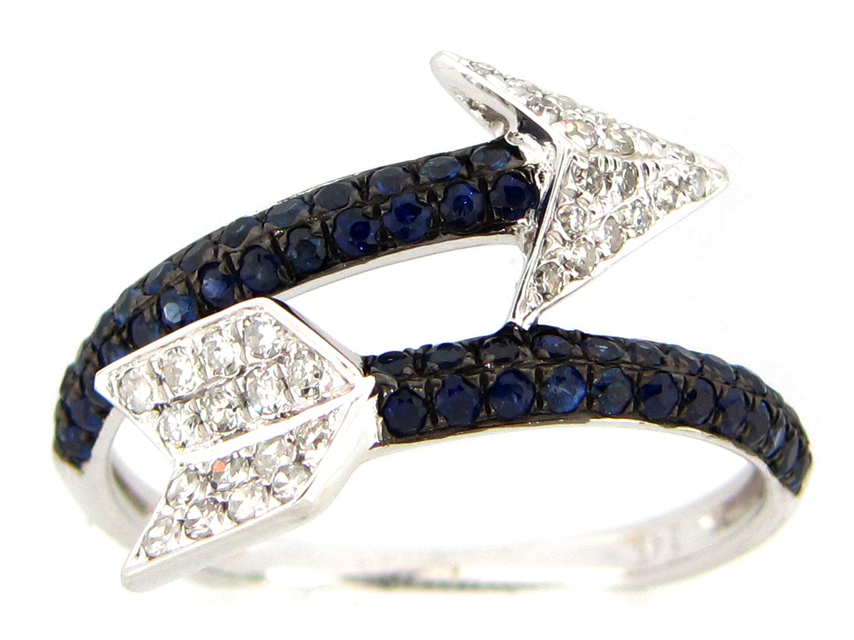 SAPPHIRE & DIAMOND RING, 14KW (H)