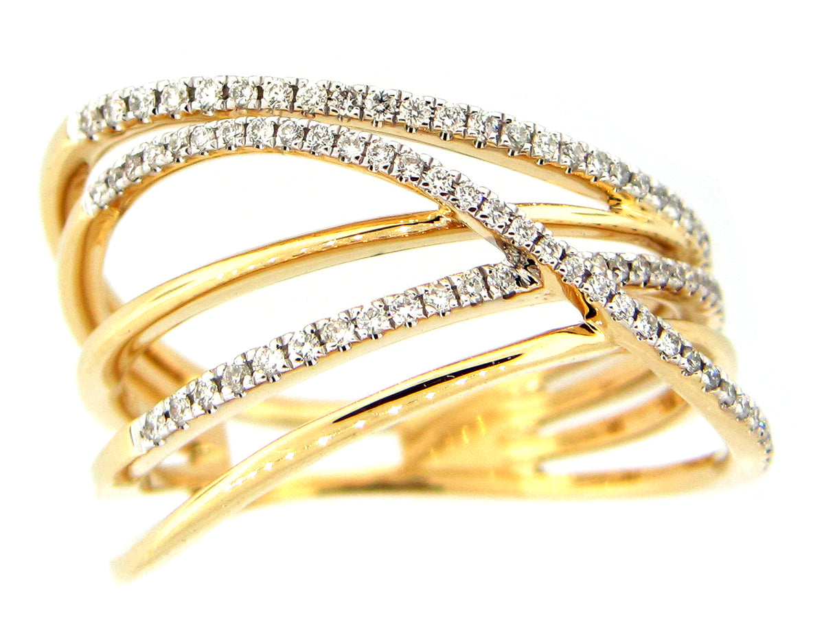 Diamond Oblong Multi Strand Ring