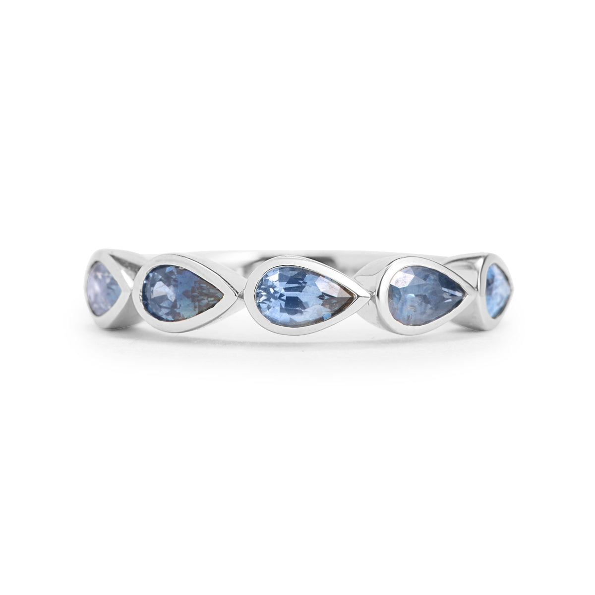 Montana Sapphire Pear Bezel Band