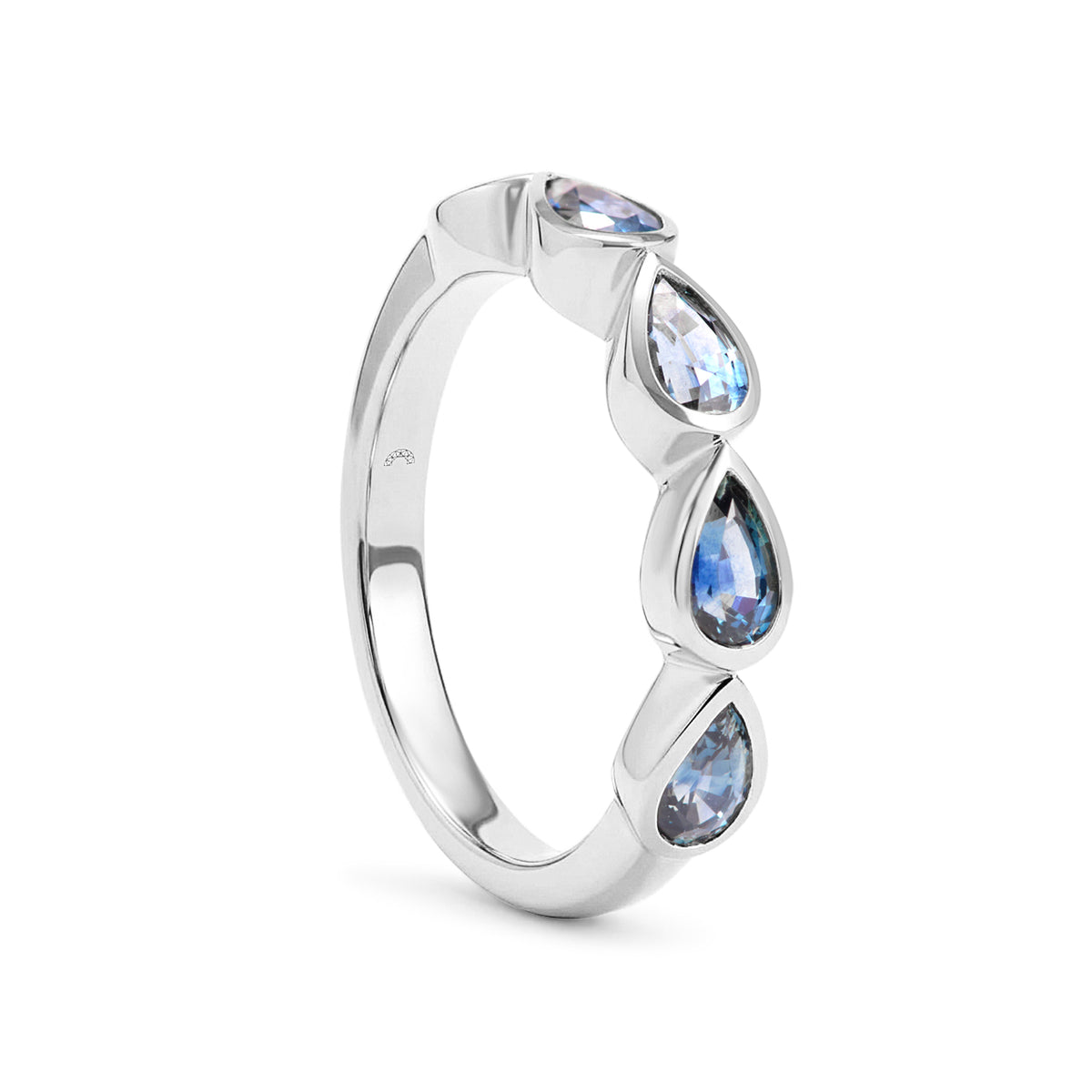 Montana Sapphire Pear Bezel Band