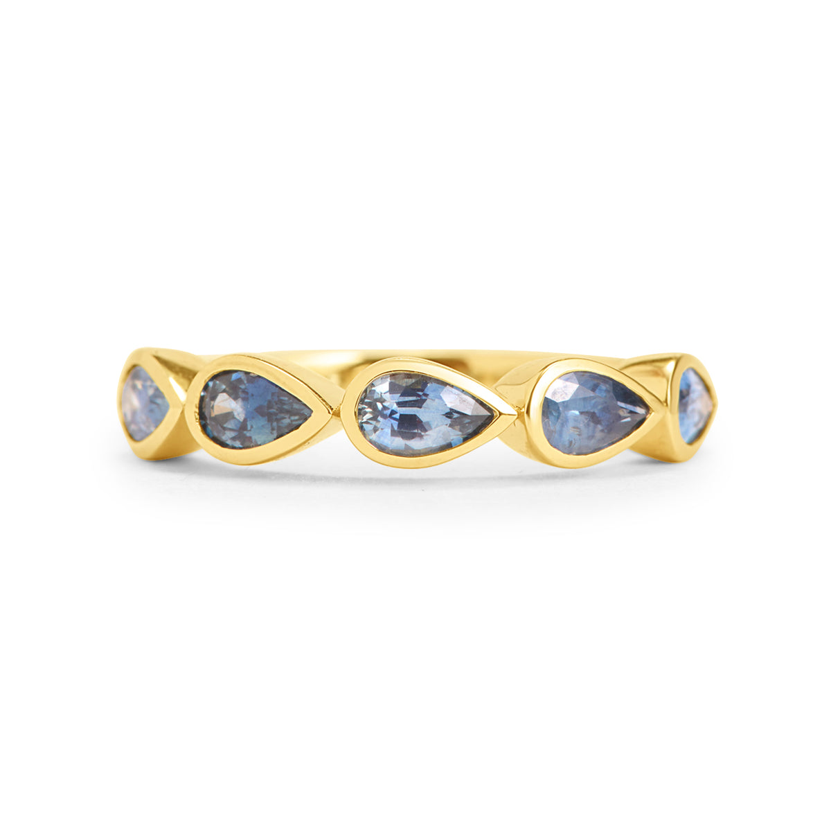 Montana Sapphire Pear Bezel Band