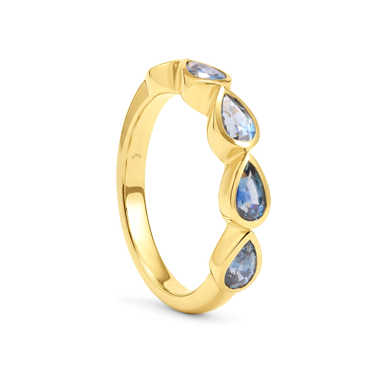 Montana Sapphire Pear Bezel Band