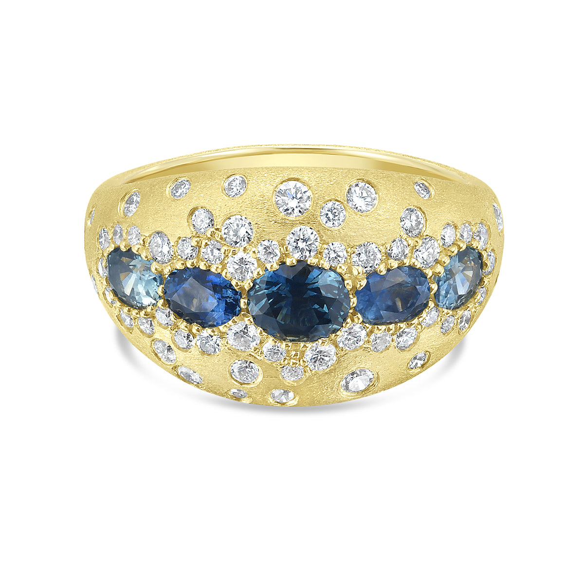 Montana Sapphire & Diamond Confetti Dome Ring