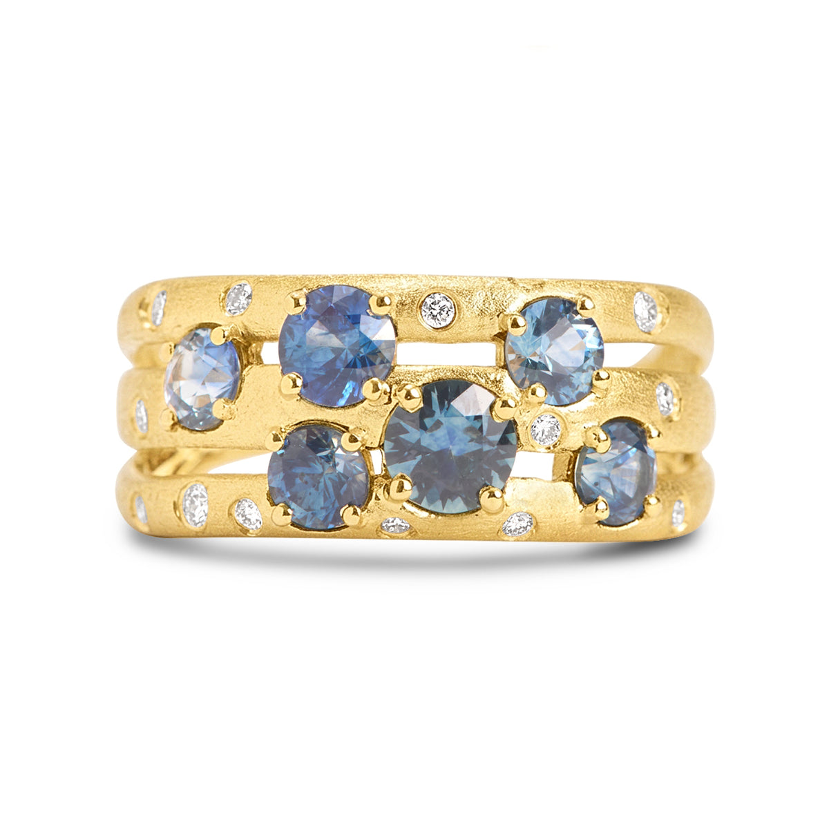 Montana Sapphire & Diamond Scatter Ring