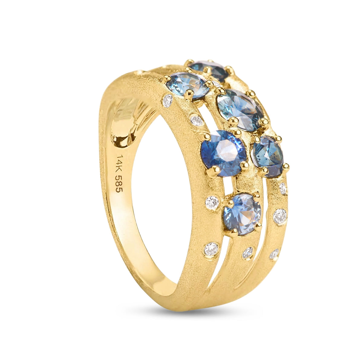 Montana Sapphire & Diamond Scatter Ring
