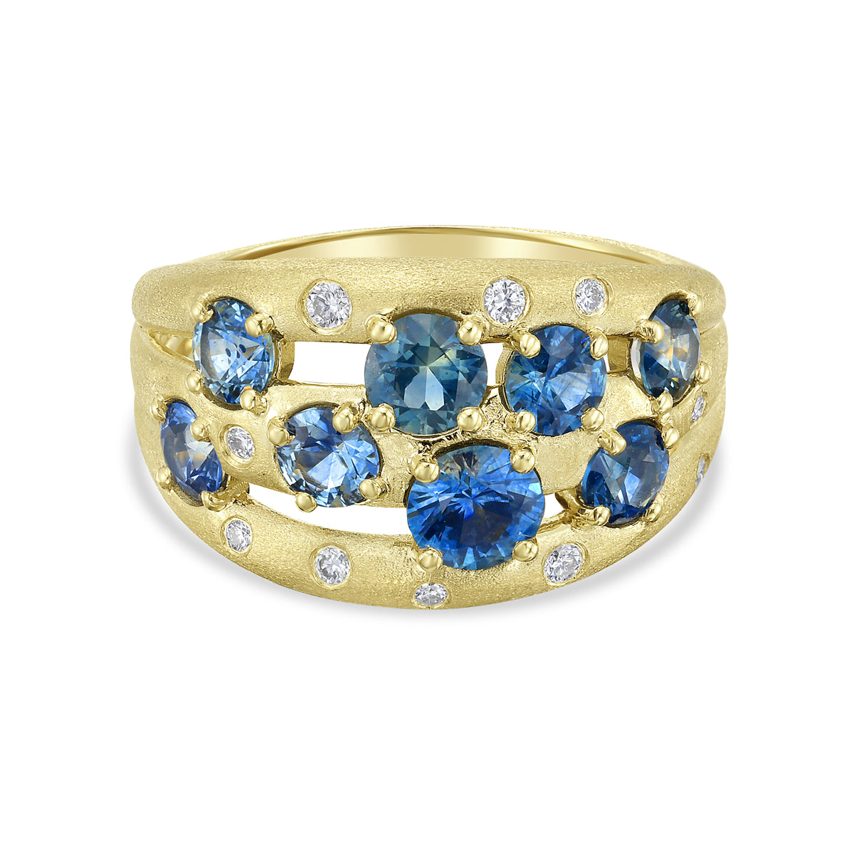 Montana Sapphire & Diamond Confetti Cluster Ring
