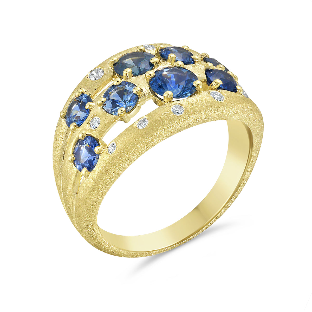 Montana Sapphire & Diamond Confetti Cluster Ring