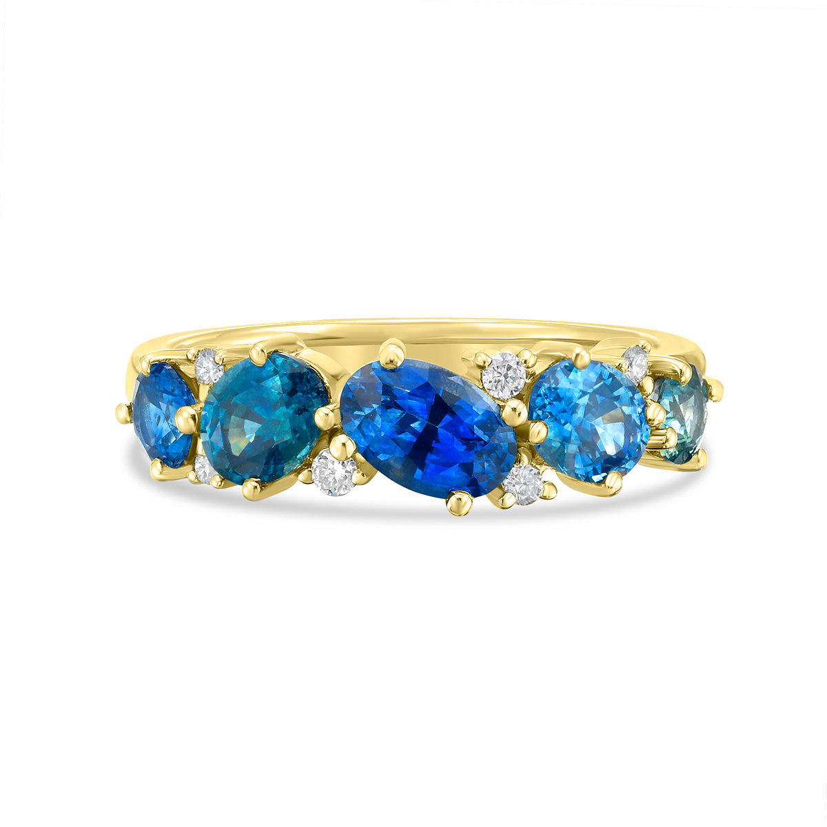 Montana Sapphire & Diamond Cluster Ring