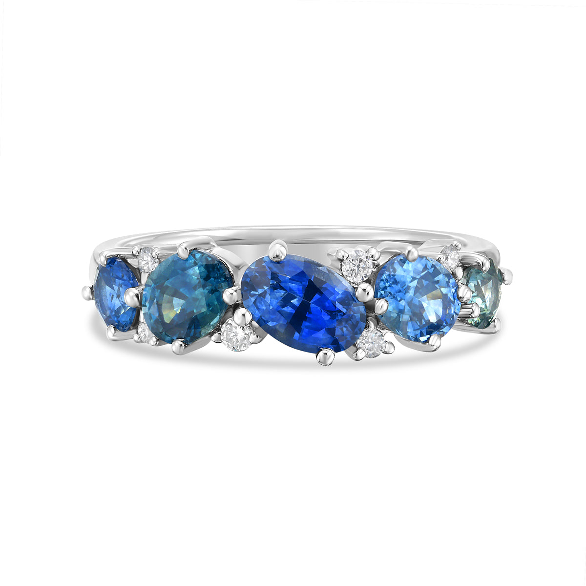 Montana Sapphire & Diamond Cluster Ring