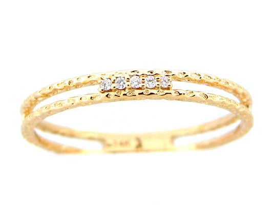 DIAMOND COUPLET RING, 14KY (N)
