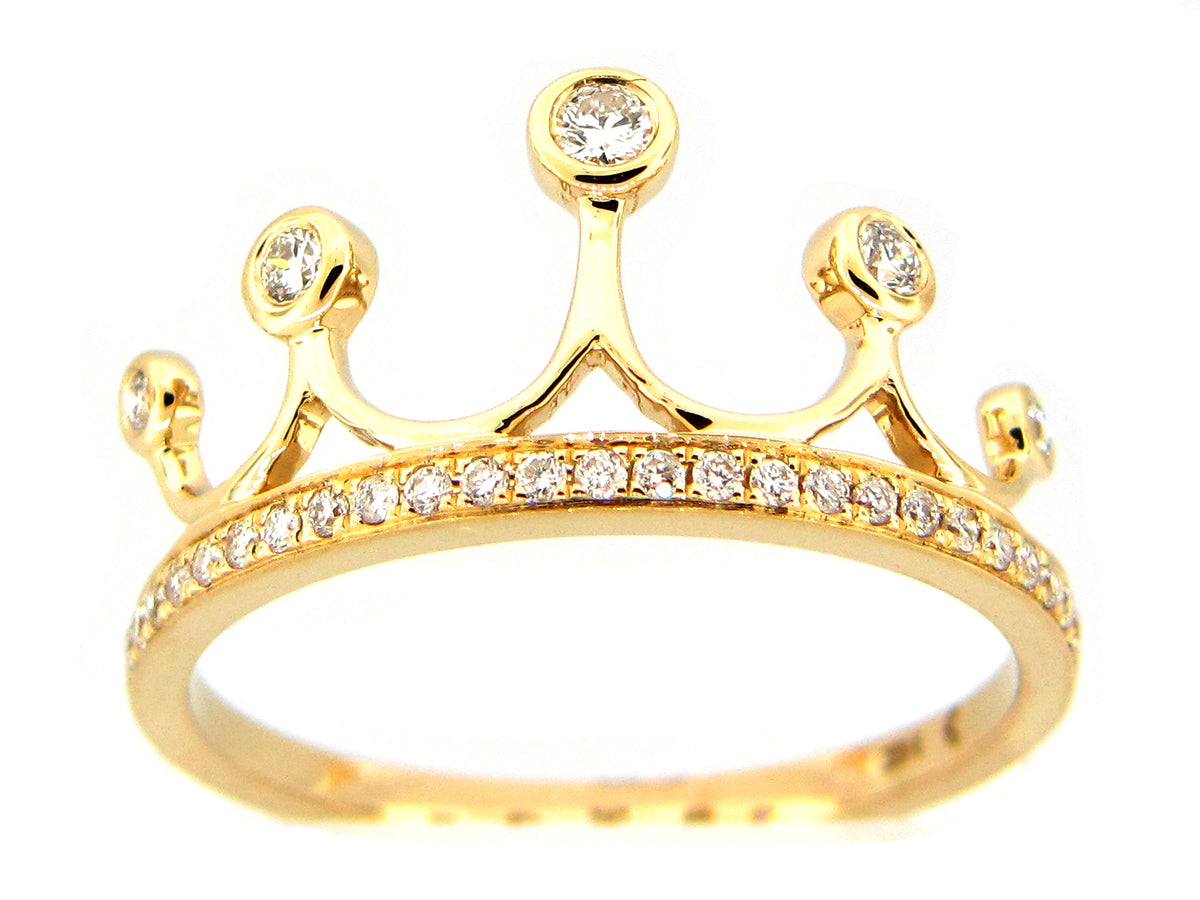 DIAMOND CROWN RING, 14KY (N)