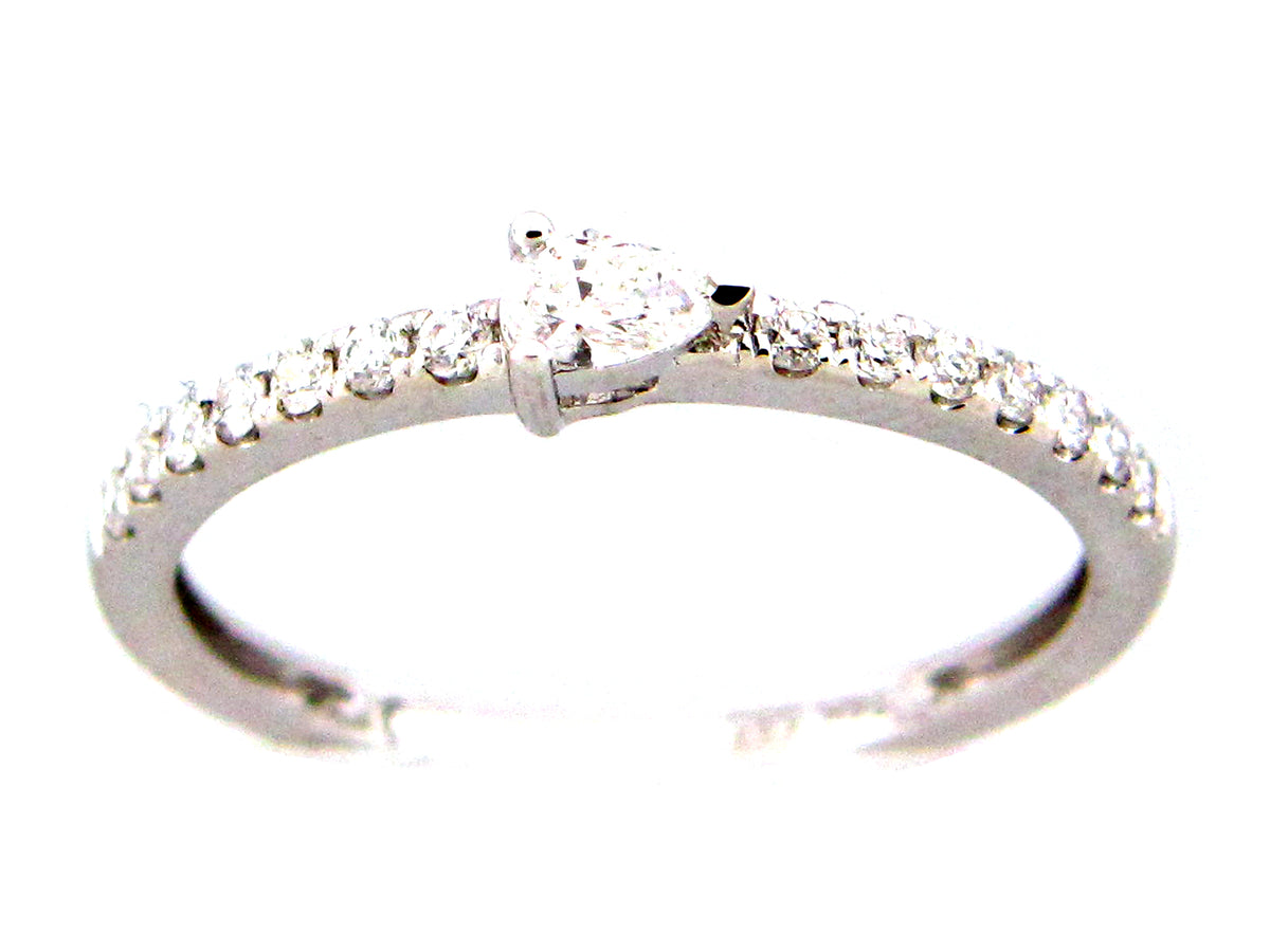 DIAMOND PEAR RING, 14KW (N)